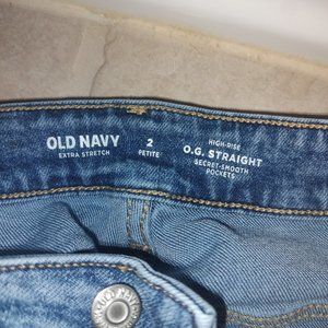 OLD NAVY SIZE 2 EXTRA STRETCH HIGH RISE OG STRAIGHT JEANS